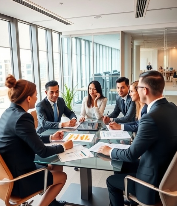 Financial consultants in meeting